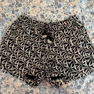 Black and White Palm Tree Shorts